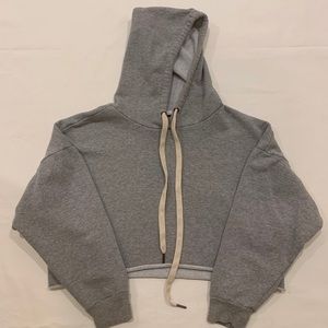 light grey cropped hoodie